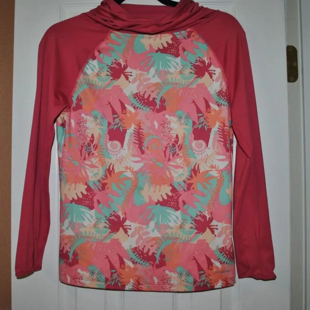 Girl's tropical Patagonia Capilene Hoodie Size Large 12